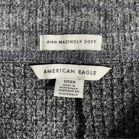 American Eagle Women's Gray Ribbed Lounge Jogger Pant - Picture 4 of 8